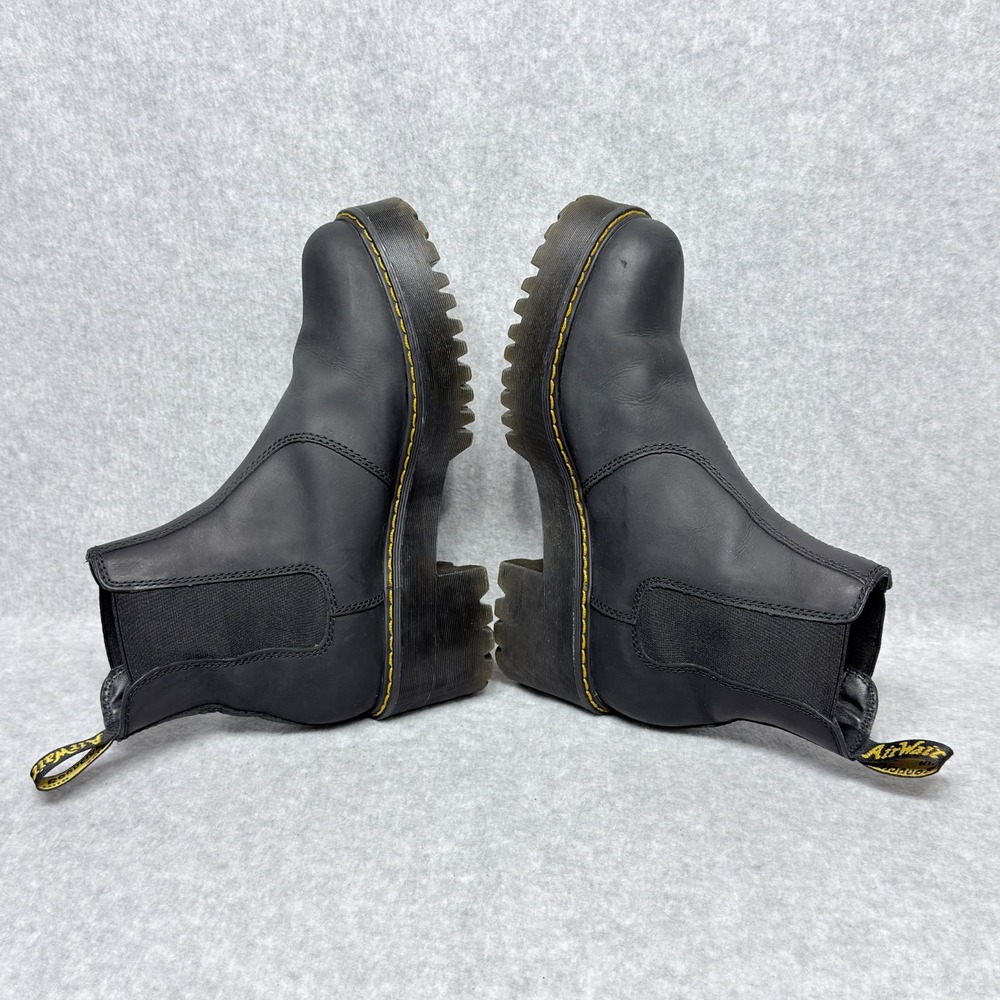 Dr Martens Rometty Womens Size 9 Platform Chelsea Boots Black Burnished Wyoming - Picture 6 of 9